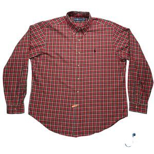 Polo Ralph Lauren Shirts Men’s XL Plaid Long Sleeve‎ Button Down Classic Fit Red
